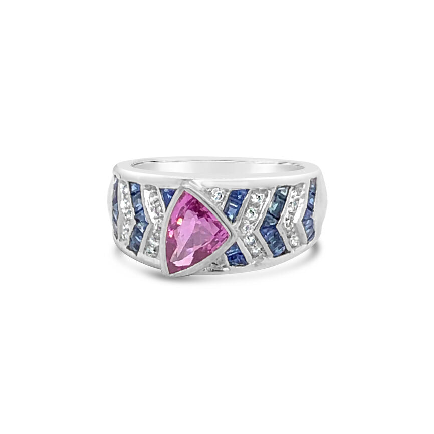 Le Vian Grand Sample Sale Ring featuring Bubble Gum Pink Sapphire, Blueberry Sapphire  set in 18K White Gold - BirthStone.com