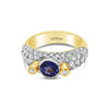 14K TWO TONE GOLD DIAMOND TANZANITE RING