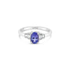 14K WHITE GOLD DIAMOND TANZANITE RING