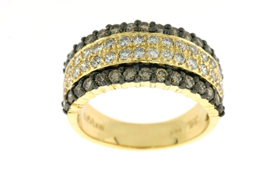 Le Vian Grand Sample Sale Ring featuring Chocolate Diamonds, White Diamonds set in 14K Yellow Gold - BirthStone.com