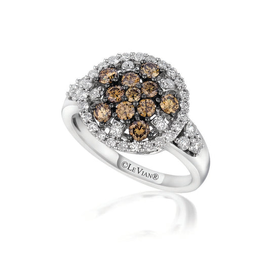 Le Vian Grand Sample Sale Ring featuring Chocolate Diamonds, White Diamonds set in 14K White Gold - BirthStone.com