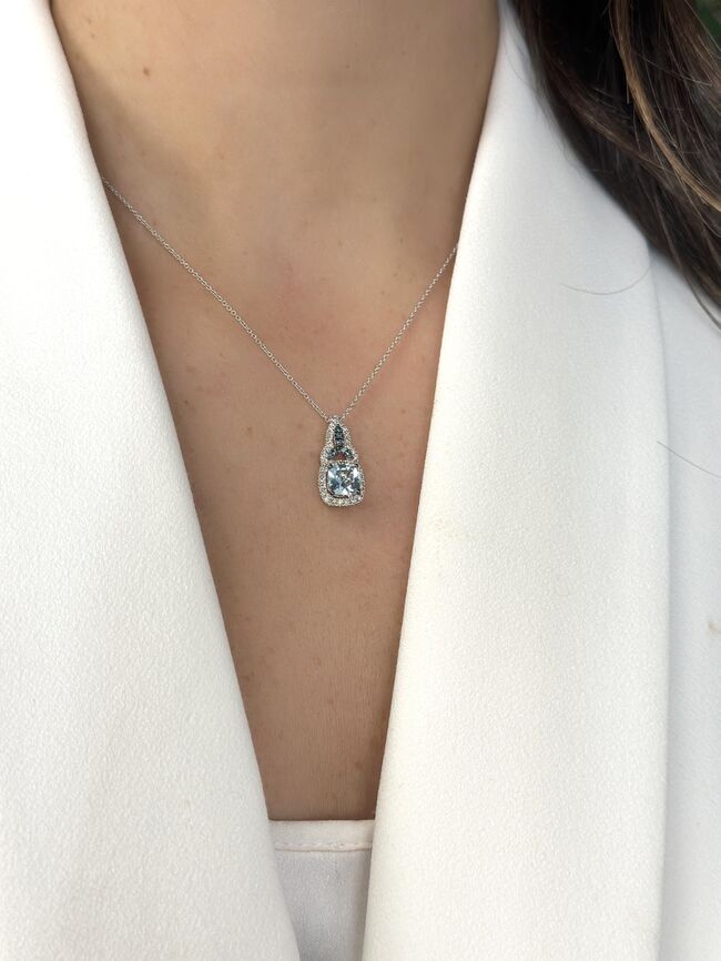 Le Vian Pendant featuring Sea Blue Aquamarine Nude Diamonds, Blueberry Diamonds set in 14K White Gold