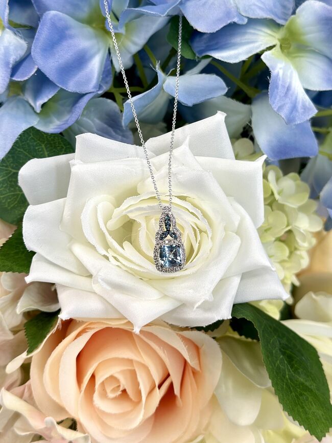 Le Vian Pendant featuring Sea Blue Aquamarine Nude Diamonds, Blueberry Diamonds set in 14K White Gold