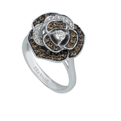 Le Vian Grand Sample Sale Ring featuring White Diamonds, Chocolate Diamonds set in 14K White Gold - BirthStone.com