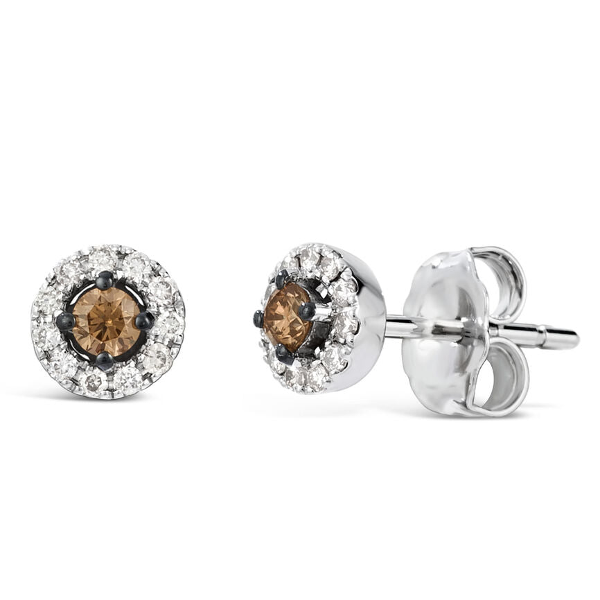 Le Vian Earrings featuring Chocolate Diamonds, Nude Diamonds set in 14K White Gold - BirthStone.com