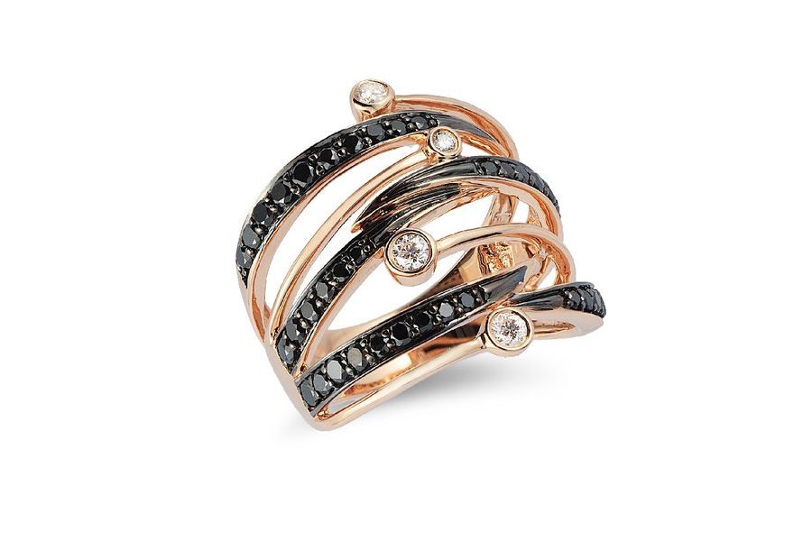 Le Vian Exotics Ring featuring White Diamonds, Blackberry Diamonds set in 14K Rose Gold - BirthStone.com