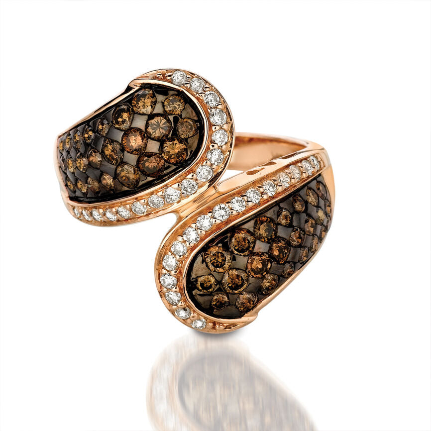 Le Vian Grand Sample Sale Ring featuring Chocolate Diamonds, White Diamonds set in 14K Rose Gold - BirthStone.com