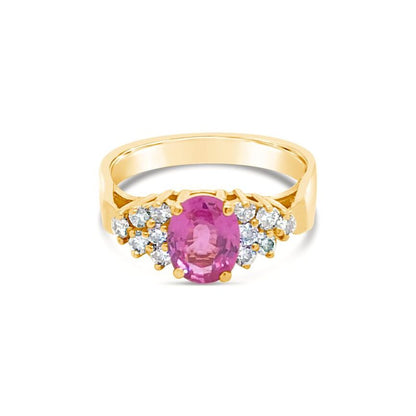 Le Vian Grand Sample Sale Ring featuring Bubble Gum Pink Sapphire  set in 18K Yellow Gold - BirthStone.com