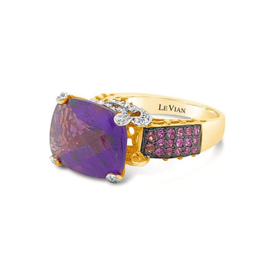 14K STRAWBERRY GOLD DIAMOND AMETHYST, PINK SAPPHIR