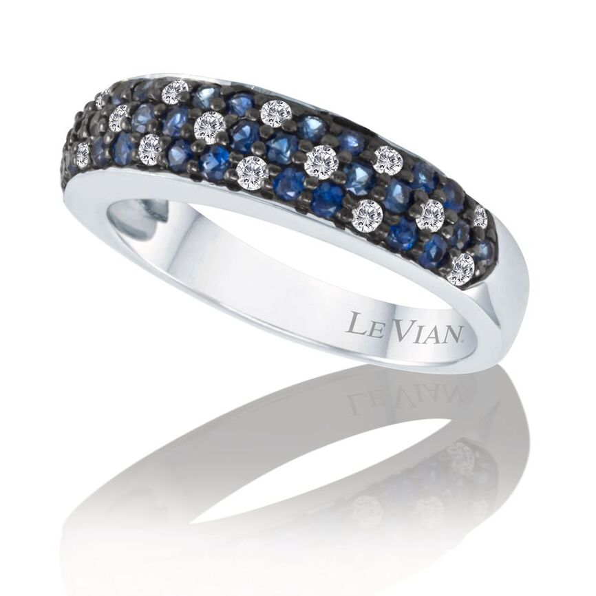 Le Vian Grand Sample Sale Ring featuring Blueberry Sapphire White Diamonds set in 14K White Gold - BirthStone.com