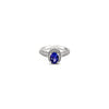 14K WHITE GOLD DIAMOND TANZANITE RING