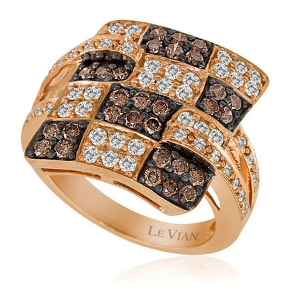 Le Vian Grand Sample Sale Ring featuring Chocolate Diamonds, White Diamonds set in 14K Rose Gold - BirthStone.com