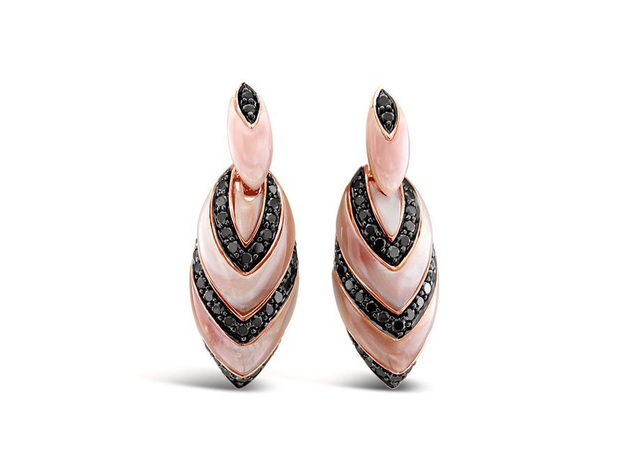 Le Vian Grand Sample Sale Earrings featuring Pink Agate Blackberry Diamonds set in 14K Rose Gold - BirthStone.com