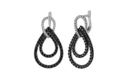 Le Vian Grand Sample Sale Earrings featuring Blackberry Diamonds, White Diamonds set in 14K White Gold - BirthStone.com