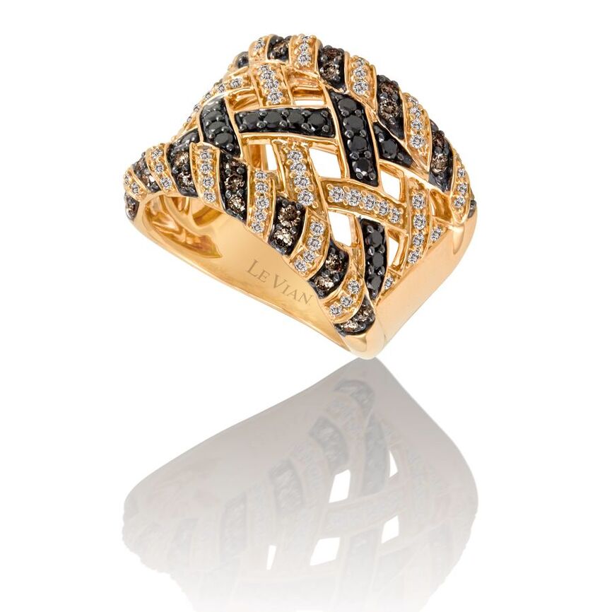 Le Vian Ring featuring Chocolate Diamonds, Blackberry Diamonds, White Diamonds set in 14K Rose Gold - BirthStone.com