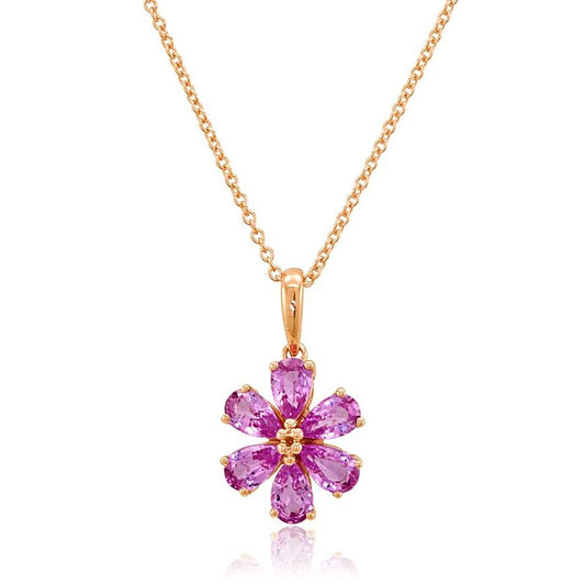 Le Vian Grand Sample Sale Pendant featuring Bubble Gum Pink Sapphire set in 14K Rose Gold - BirthStone.com