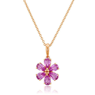 14K STRAWBERRY GOLD PINK SAPPHIRE PENDANT