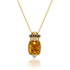 14K YELLOW GOLD DIAMOND CITRINE PENDANT