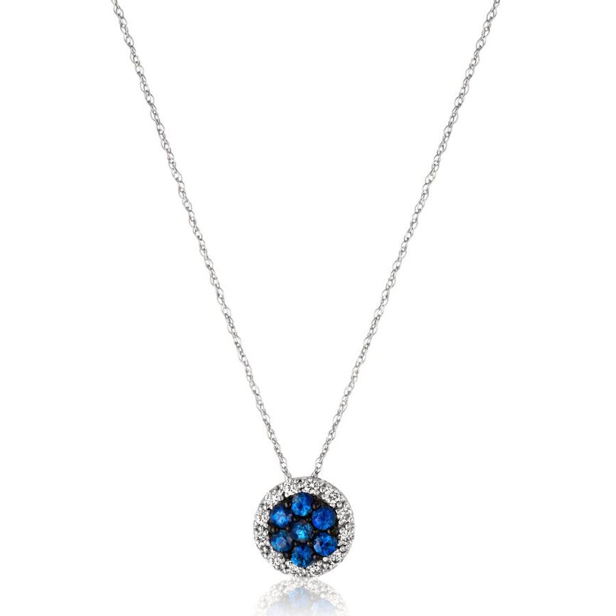 Le Vian Grand Sample Sale Pendant featuring Cornflower Sapphire White Diamonds set in 14K White Gold - BirthStone.com