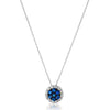 14K WHITE GOLD DIAMOND CEYLON SAPPHIRE PENDANT