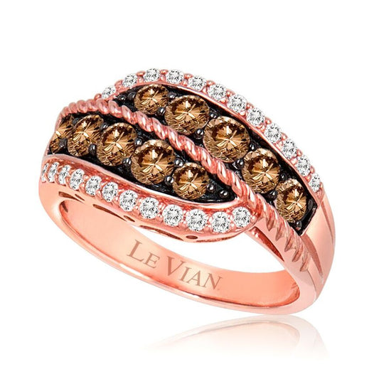 Le Vian Ring featuring Chocolate Diamonds, White Diamonds set in 14K Rose Gold - BirthStone.com