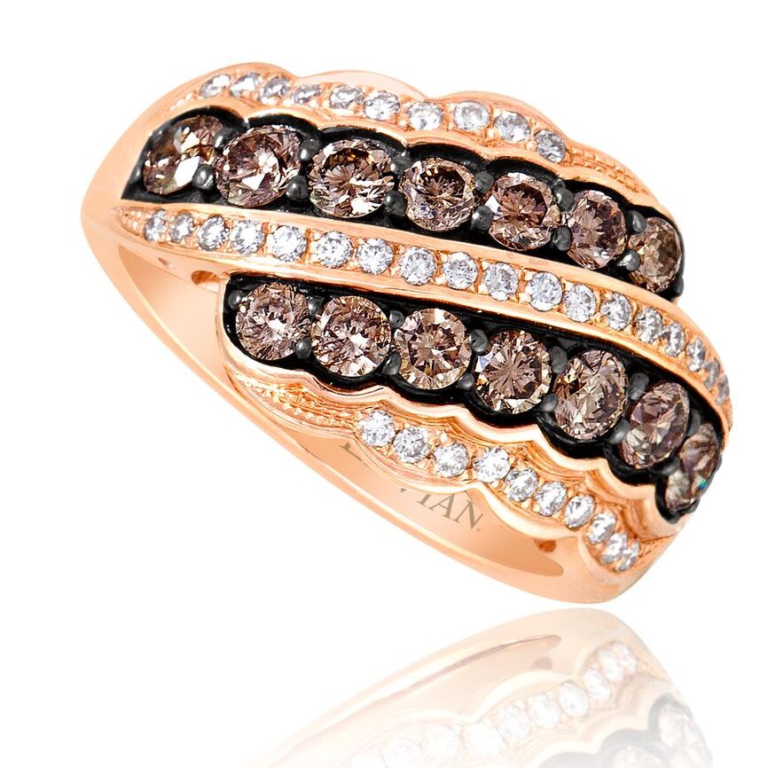 Le Vian Grand Sample Sale Ring featuring Chocolate Diamonds, White Diamonds set in 14K Rose Gold - BirthStone.com