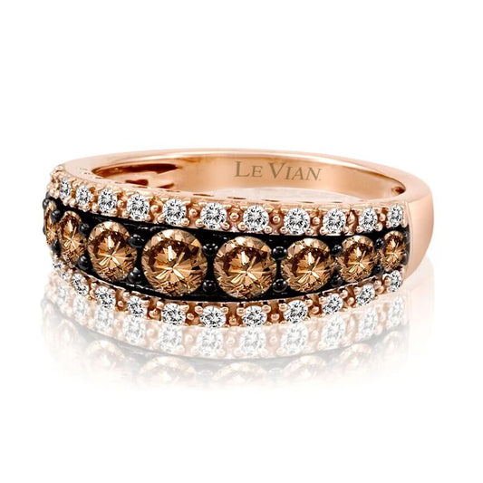 Le Vian Grand Sample Sale Ring featuring Chocolate Diamonds, White Diamonds set in 14K Rose Gold - BirthStone.com