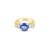 18K YELLOW GOLD DIAMOND TANZANITE RING