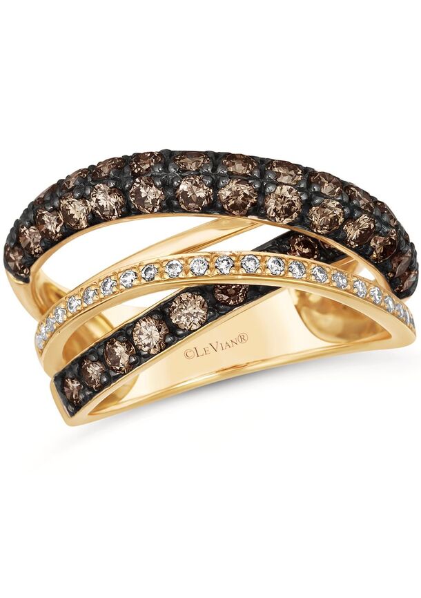 Le Vian Grand Sample Sale Ring featuring Chocolate Diamonds, White Diamonds set in 14K Yellow Gold - BirthStone.com