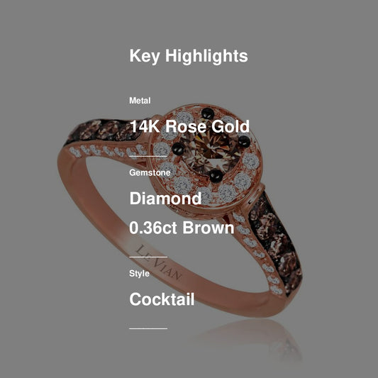 Le Vian Grand Sample Sale Ring featuring Chocolate Diamonds, White Diamonds set in 14K Rose Gold