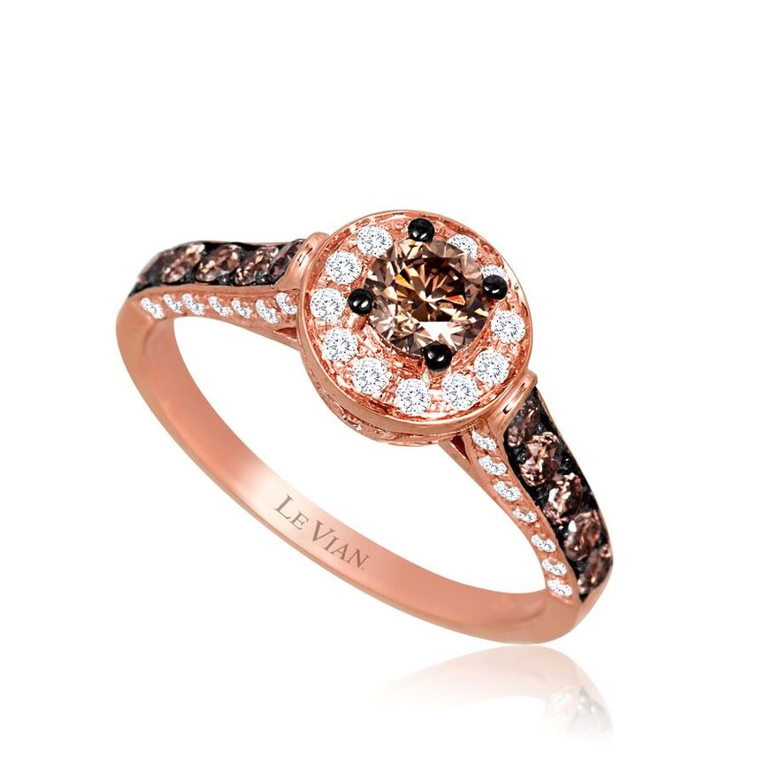 14K STRAWBERRY GOLD DIAMOND  RING