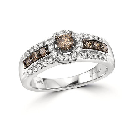 Le Vian Chocolatier Ring featuring Chocolate Diamonds, White Diamonds set in 14K White Gold - BirthStone.com