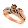 14K STRAWBERRY GOLD DIAMOND  RING