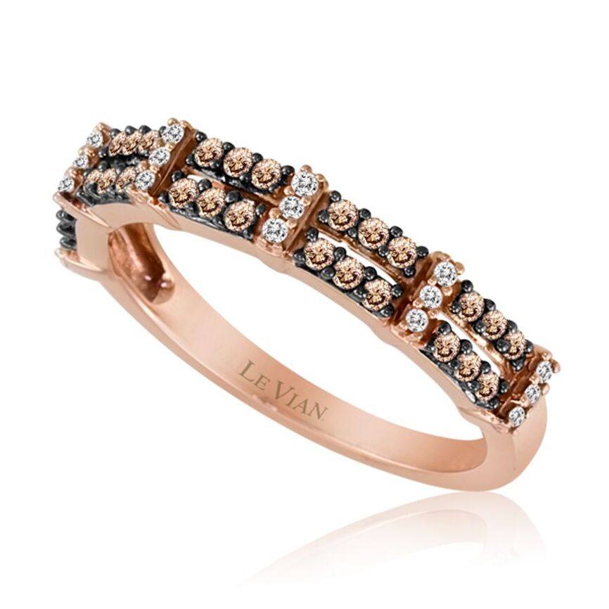 Le Vian Grand Sample Sale Ring featuring Chocolate Diamonds, White Diamonds set in 14K Rose Gold - BirthStone.com