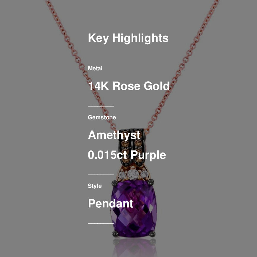 Le Vian Grand Sample Sale Pendant featuring Grape Amethyst White Diamonds, Chocolate Diamonds set in 14K Rose Gold