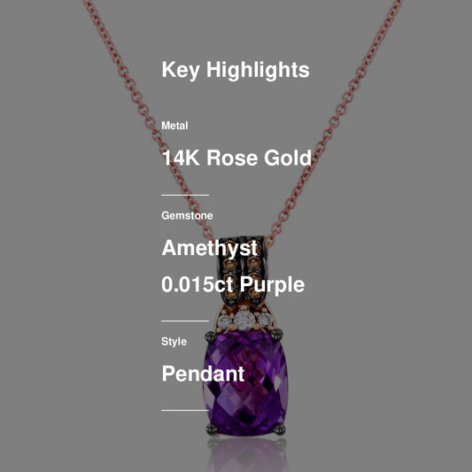 Le Vian Grand Sample Sale Pendant featuring Grape Amethyst White Diamonds, Chocolate Diamonds set in 14K Rose Gold