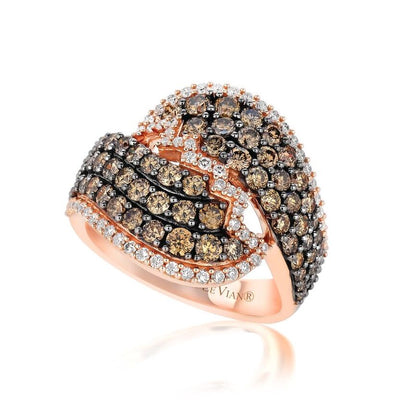 Le Vian Grand Sample Sale Ring featuring Chocolate Diamonds, White Diamonds set in 14K Rose Gold - BirthStone.com