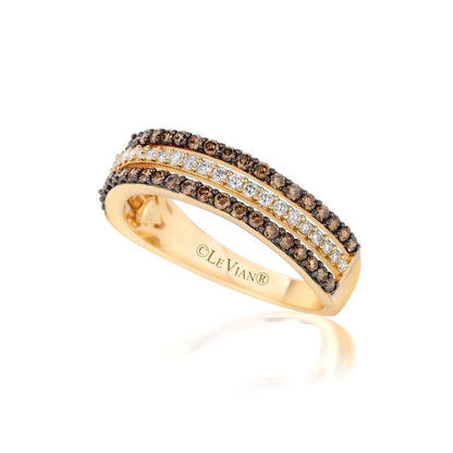 Le Vian Grand Sample Sale Ring featuring Chocolate Diamonds, White Diamonds set in 14K Yellow Gold - BirthStone.com