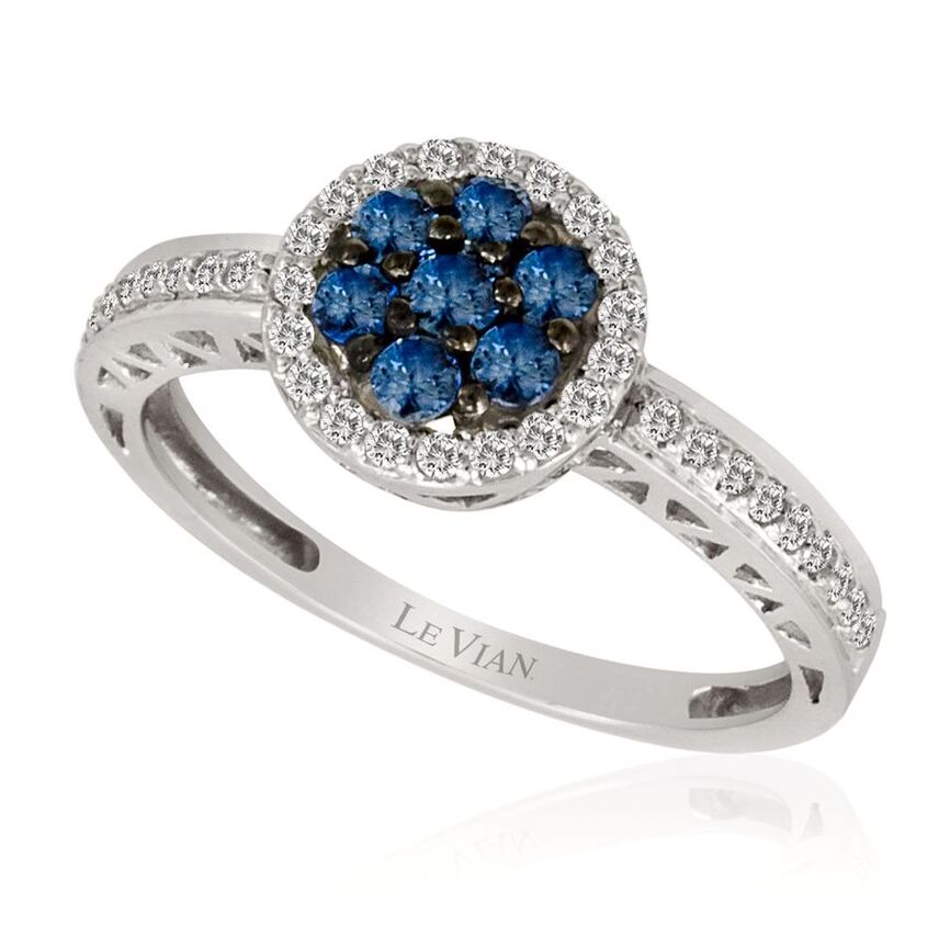 Le Vian Ring featuring Cornflower Sapphire White Diamonds set in 14K White Gold - BirthStone.com