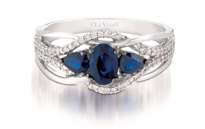 Le Vian Grand Sample Sale Ring featuring Blueberry Sapphire White Diamonds set in 14K White Gold - BirthStone.com