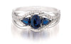 14K WHITE GOLD DIAMOND SAPPHIRE RING