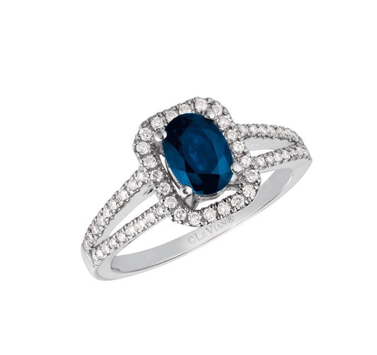 Le Vian Ring featuring Blueberry Sapphire White Diamonds set in 14K White Gold - BirthStone.com