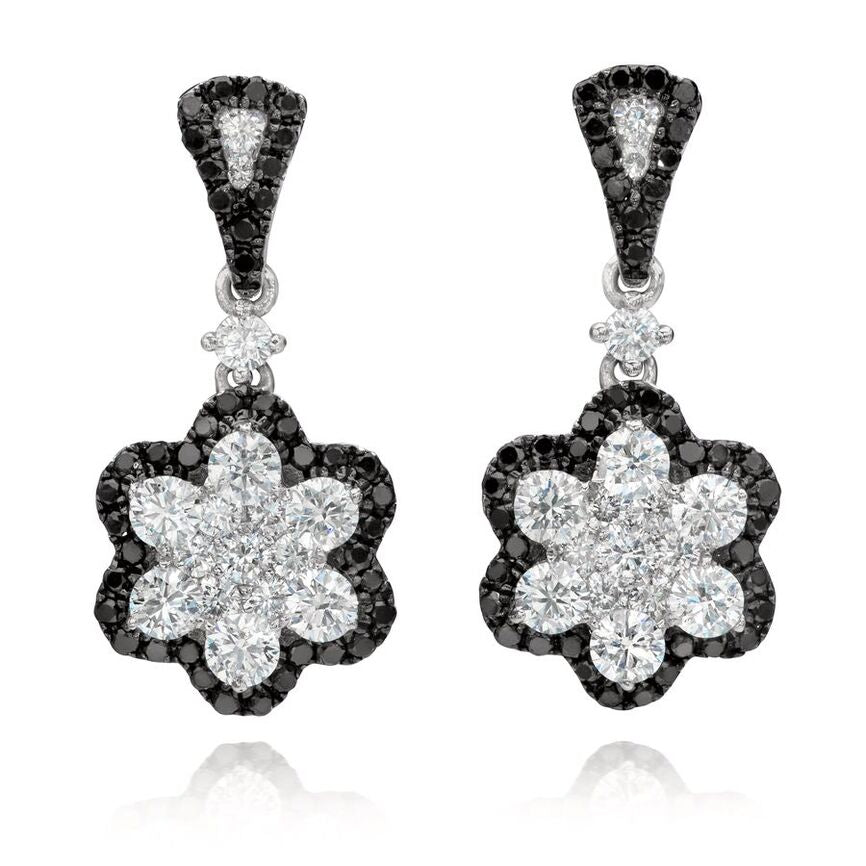 Le Vian Grand Sample Sale Earrings featuring White Diamonds, Blackberry Diamonds set in 18K White Gold - BirthStone.com