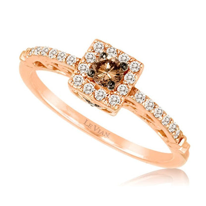 14K STRAWBERRY GOLD DIAMOND  RING