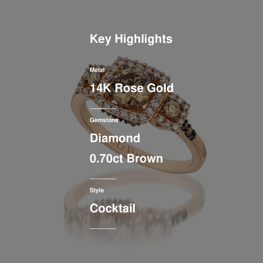 Le Vian Bridal Ring featuring Chocolate Diamonds, White Diamonds set in 14K Rose Gold