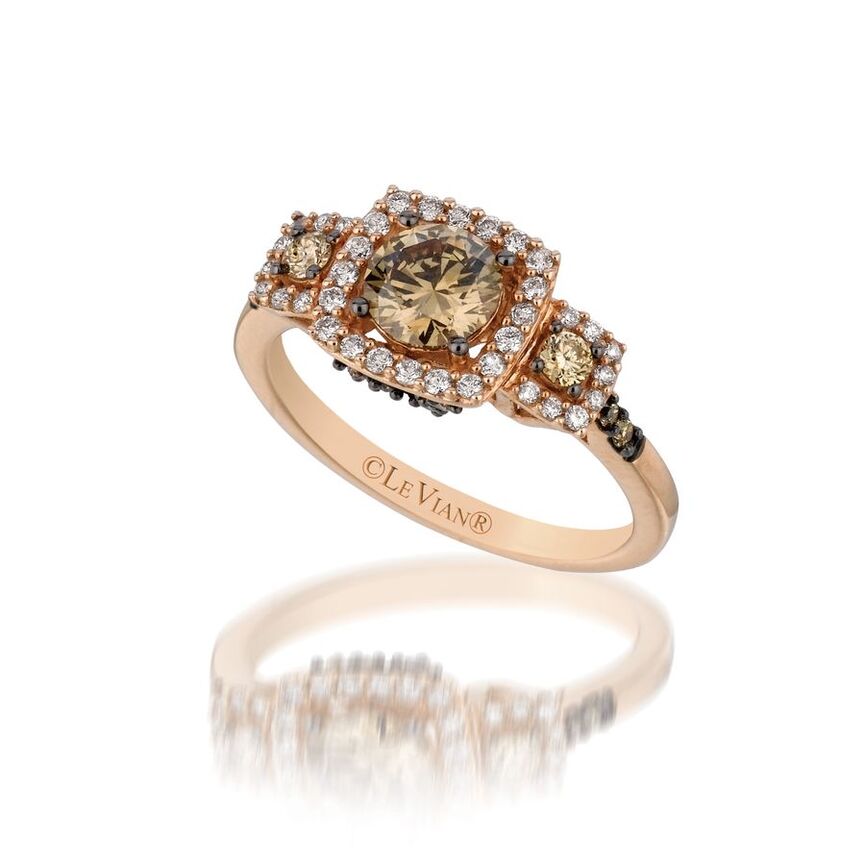 14K STRAWBERRY GOLD DIAMOND  RING