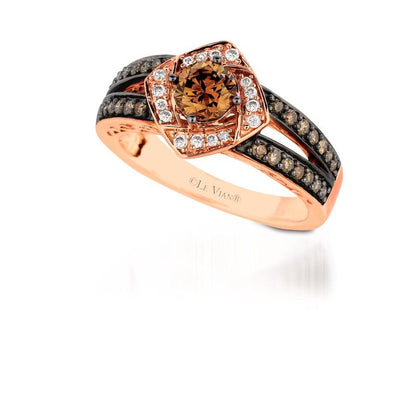 14K STRAWBERRY GOLD DIAMOND  RING