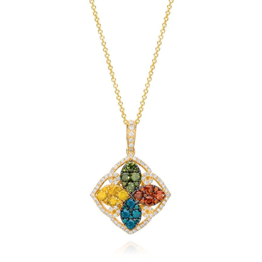 14K YELLOW GOLD DIAMOND  PENDANT