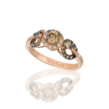 14K STRAWBERRY GOLD DIAMOND  RING