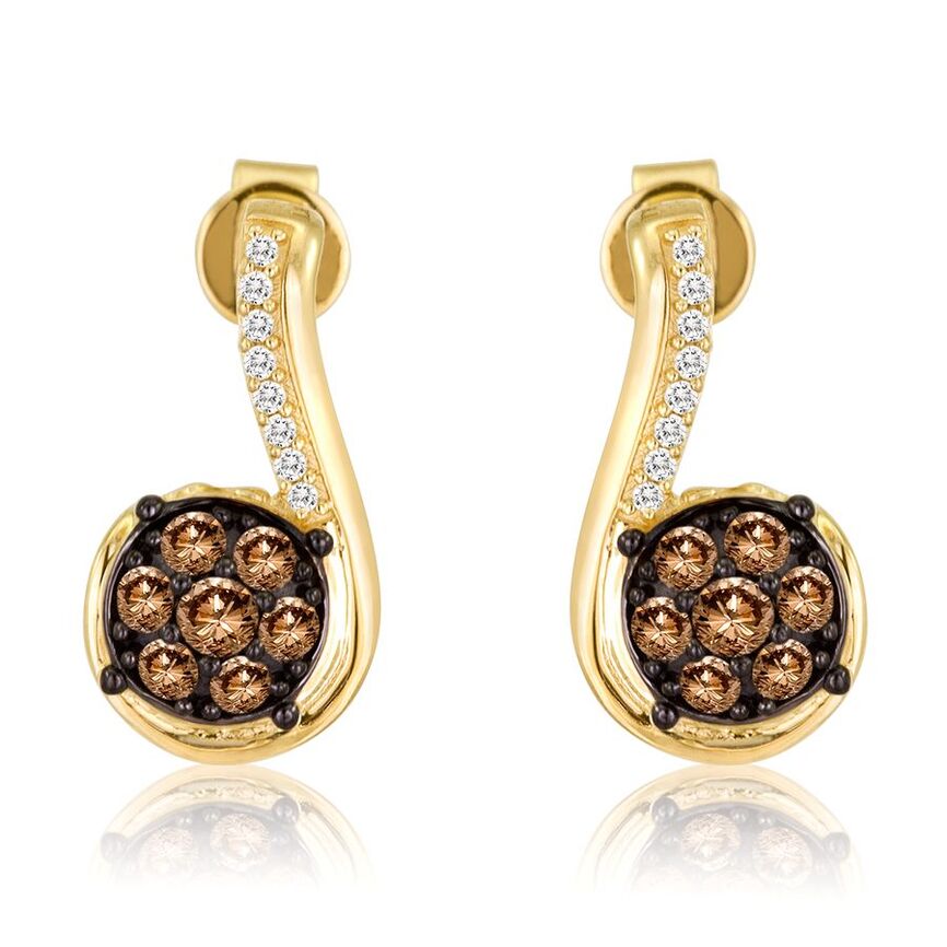 14K YELLOW GOLD DIAMOND  EARRINGS